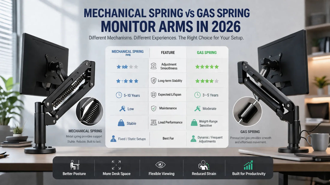 The Physics of Stability: Mechanical Spring vs. Gas Spring Monitor Arms in 2026