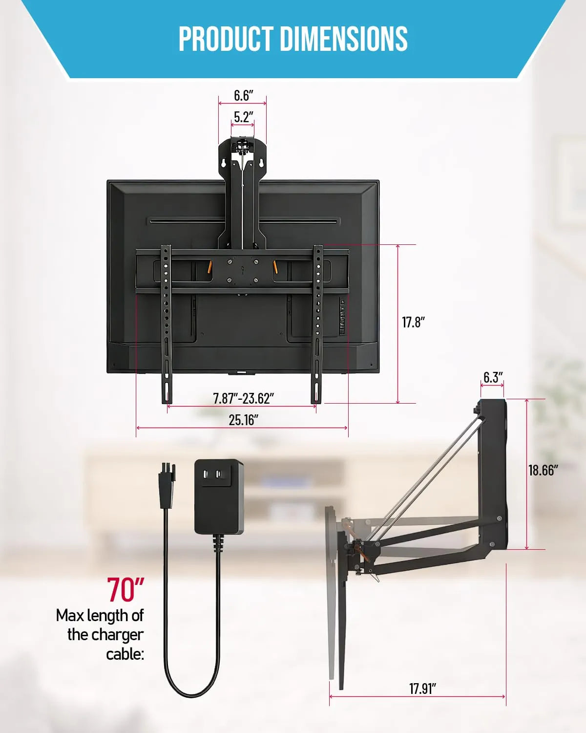 Fireplace TV Mount Pull Down