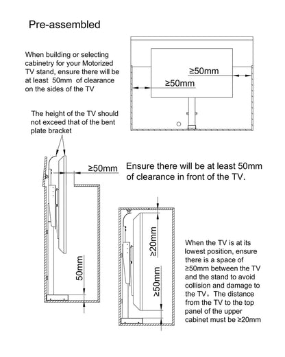 Vertical TV Lift Stand 70"