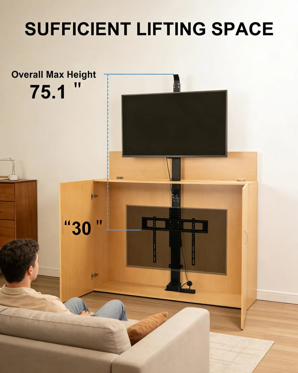 Vertical TV Lift Stand 70"